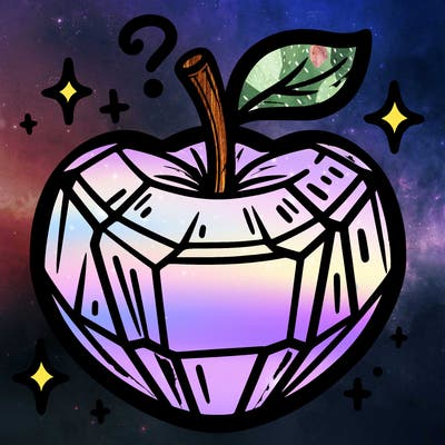 very shiny crystal apple