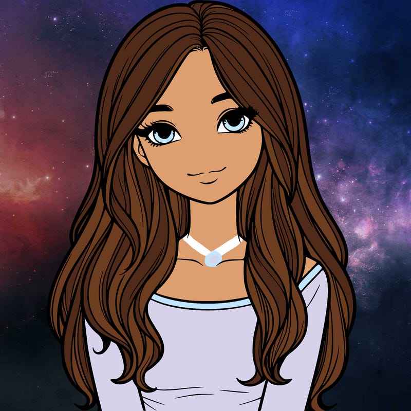 realistic girl with long hair