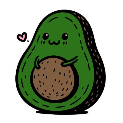 an avocado hugging an avocado