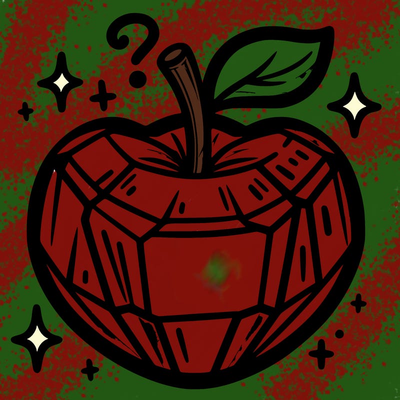 very shiny crystal apple