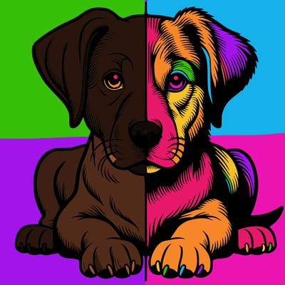 realistic dog split picture