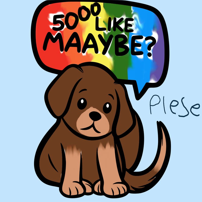 a puppy that says 5 like maybe