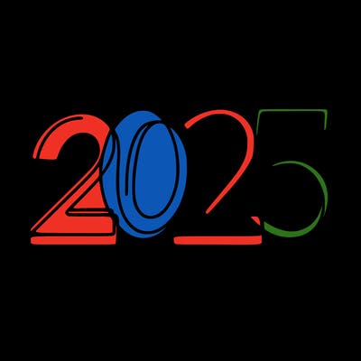 one line numbers sketch design “2025”