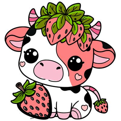 cute strawberry cow