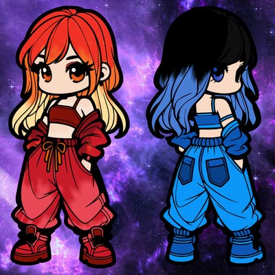 girl in crop top and baggy pants