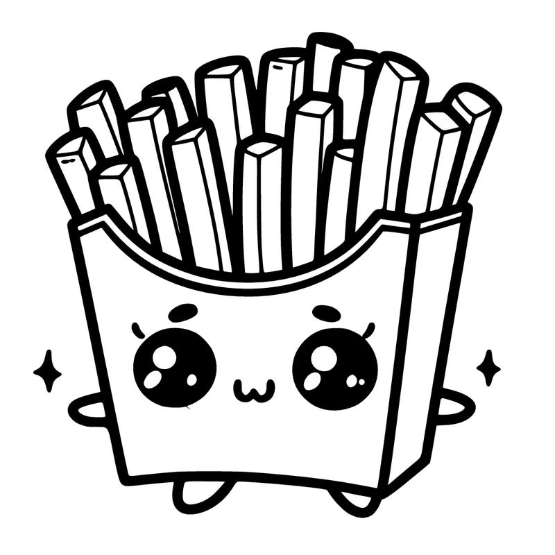 a cute. french fries