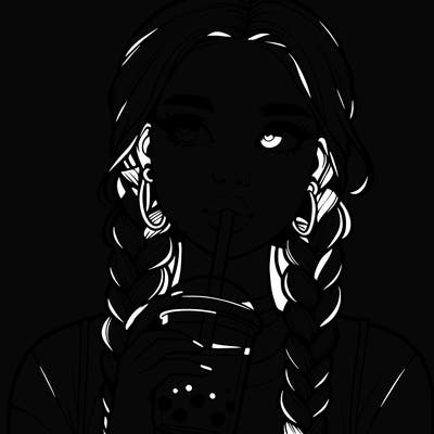 realistic girl with braided hair drinking boba