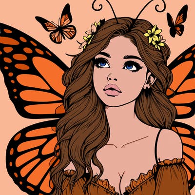 butterfly fairy realistic girl