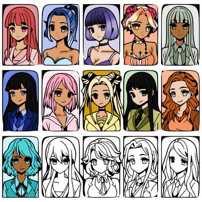 girls that look diffrent anime