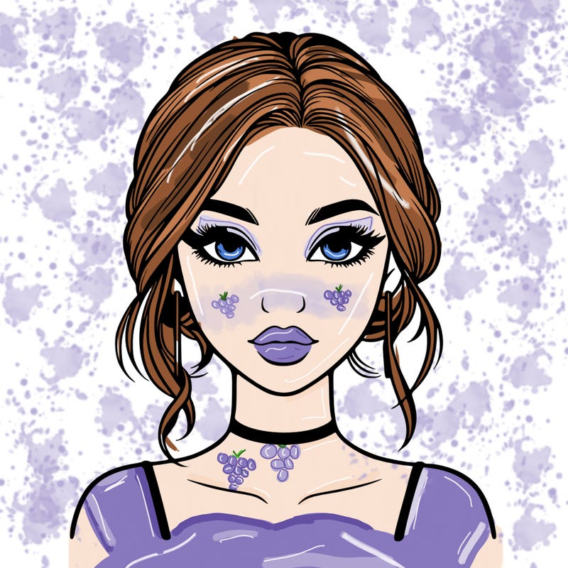 realistic girl with makeup on