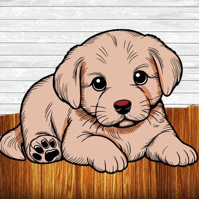 a cute realistic puppy