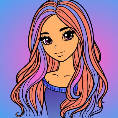 beautiful girl with long hair