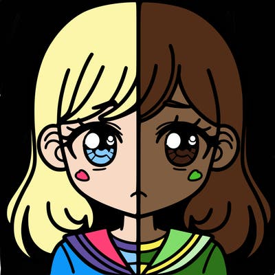 a split of a girl