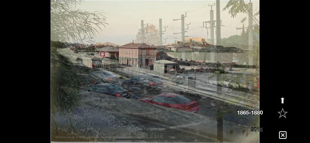 Antibes back in time - Confronto tra Antibes nel 1865 e nel 2015 che mostra i cambiamenti storici