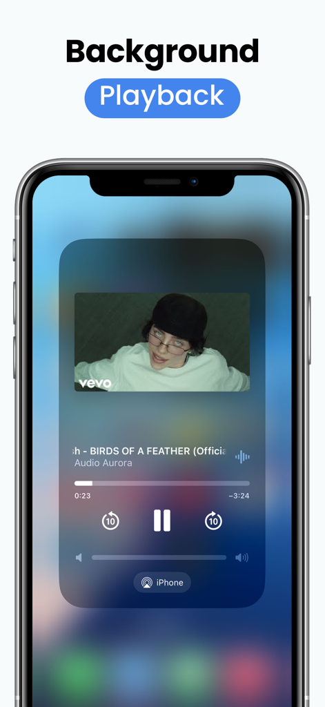 Background playback feature of the YouPIP app on an iPhone