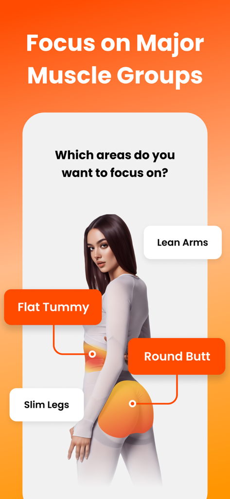 EasyFit - Female Workout - EasyFit app screen showing female fitness goals like flat tummy and round butt
