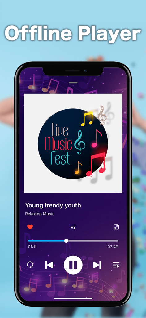 Dig Music - Offline Player MP3 - User interface of Dig Music Offline Player showing a music track playing.