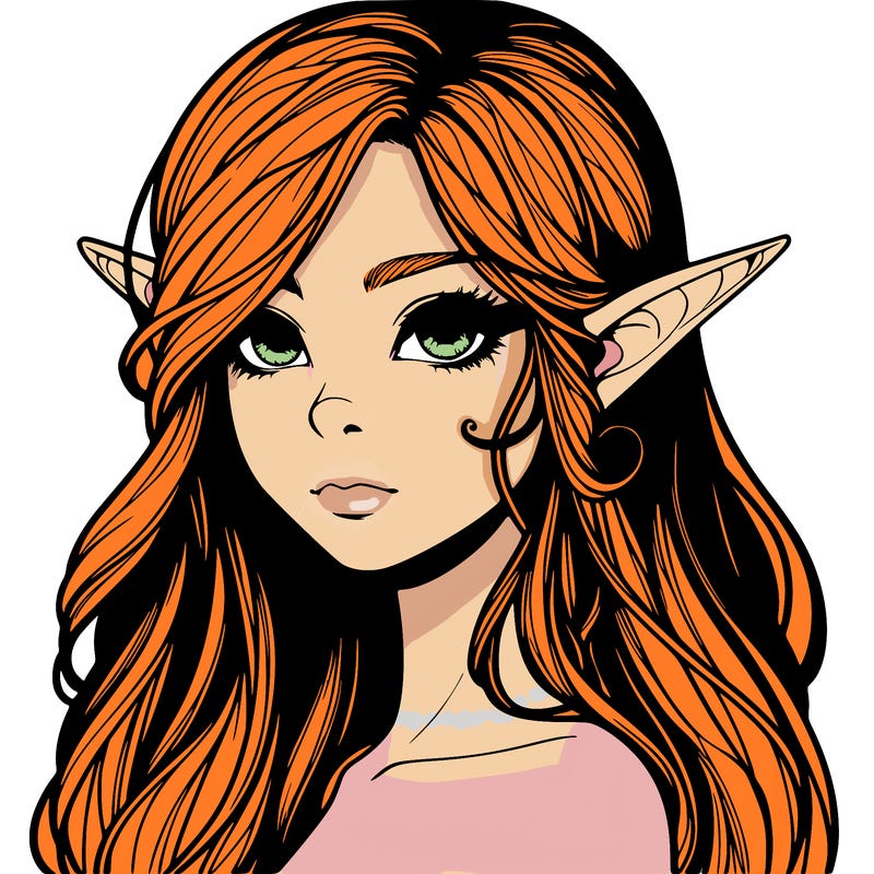 elf girl realistic dark fantasy