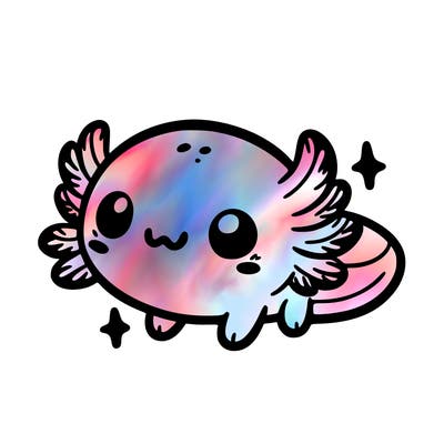 cute easy baby axolotl