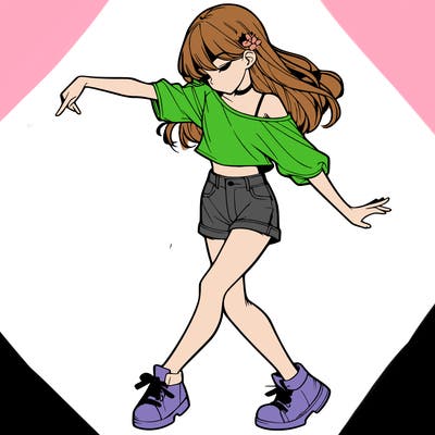 realistic girl danceing