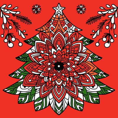 mandala sapin de noel