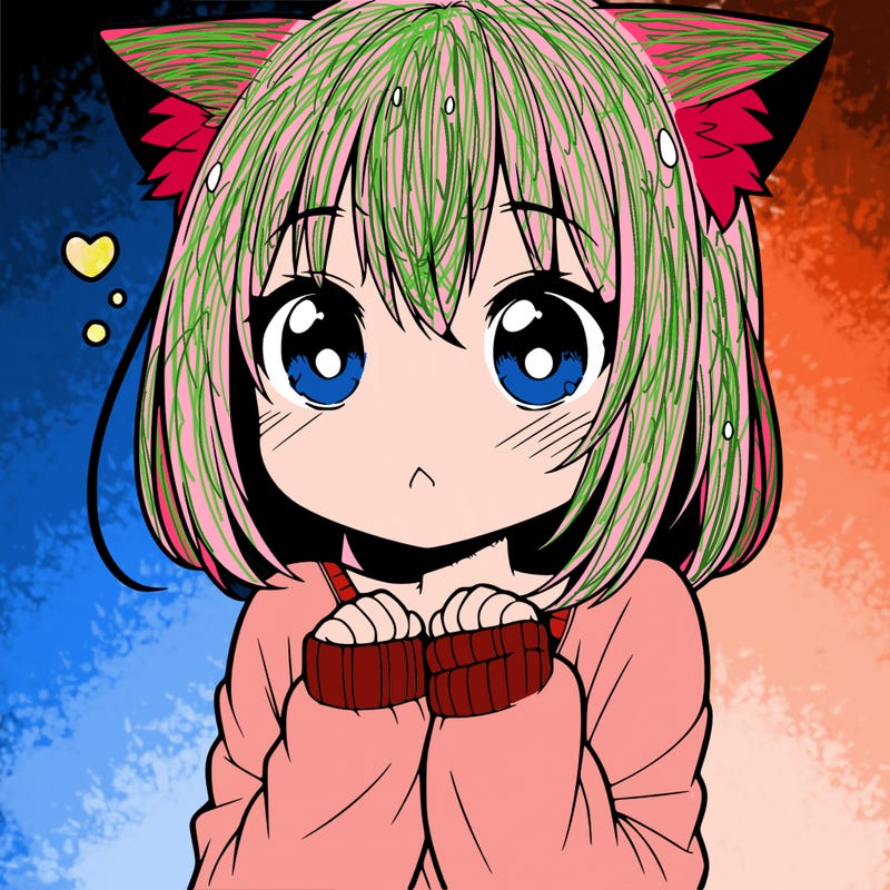 shy anime catgirl