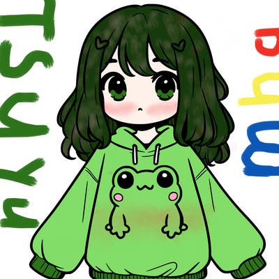 girl wearing frogging sweatshirt