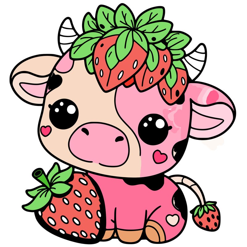 cute strawberry cow