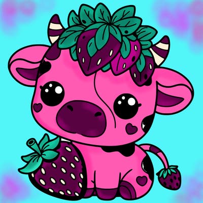 cute strawberry cow