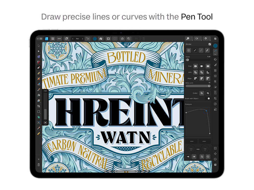 Affinity Designer 2 for iPad - Drawing precise vector curves with the Pen Tool in Affinity Designer 2 for iPad.