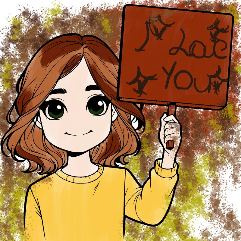 realistic girl holding up a sign