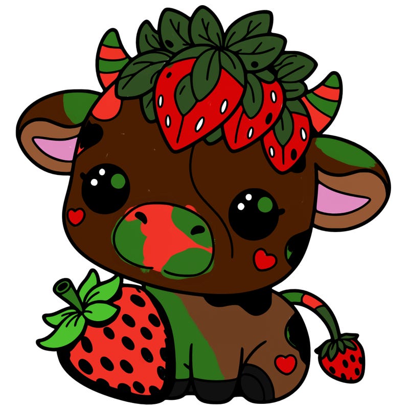 cute strawberry cow