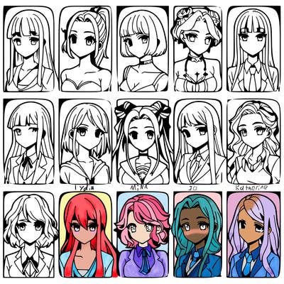 girls that look diffrent anime