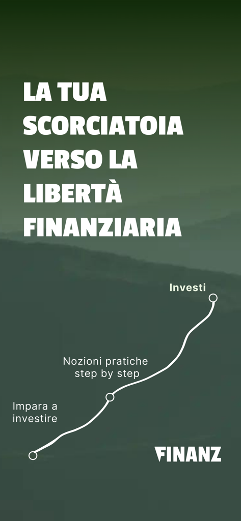 Un camino paso a paso hacia la libertad financiera en la interfaz de la aplicación Finanz.