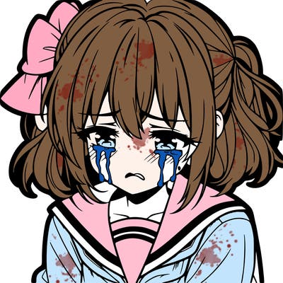 anime girl crying
