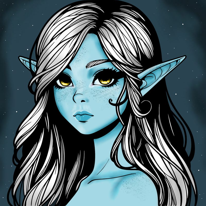 elf girl realistic dark fantasy