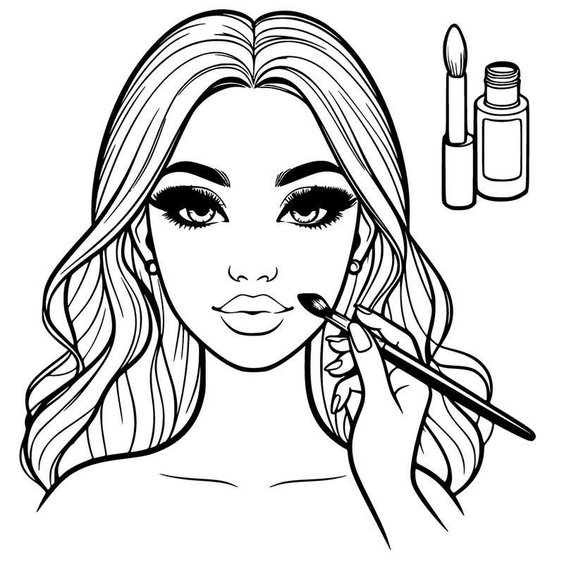 realistic girl with makeup