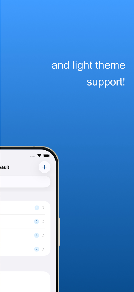Light theme interface of the Secret private vault app