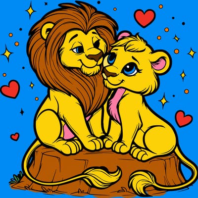 lion and lioness inlove