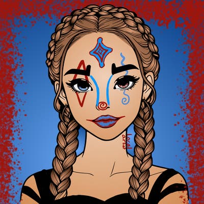 realistic girl with braids