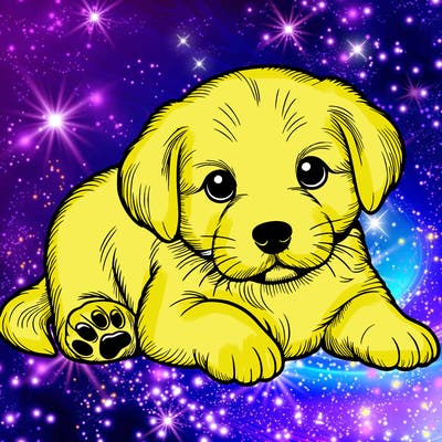 a cute realistic puppy