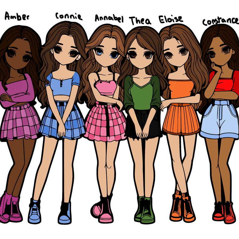 a group of girls realistic