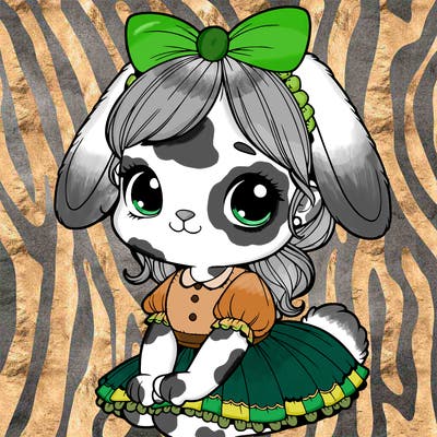 cute easter bunny girl realistic