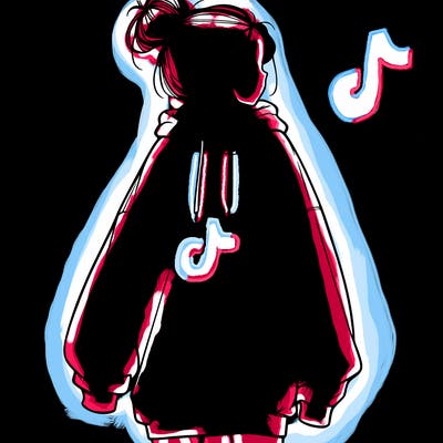 realistic girl with a oversized sweatshirt on and a bun