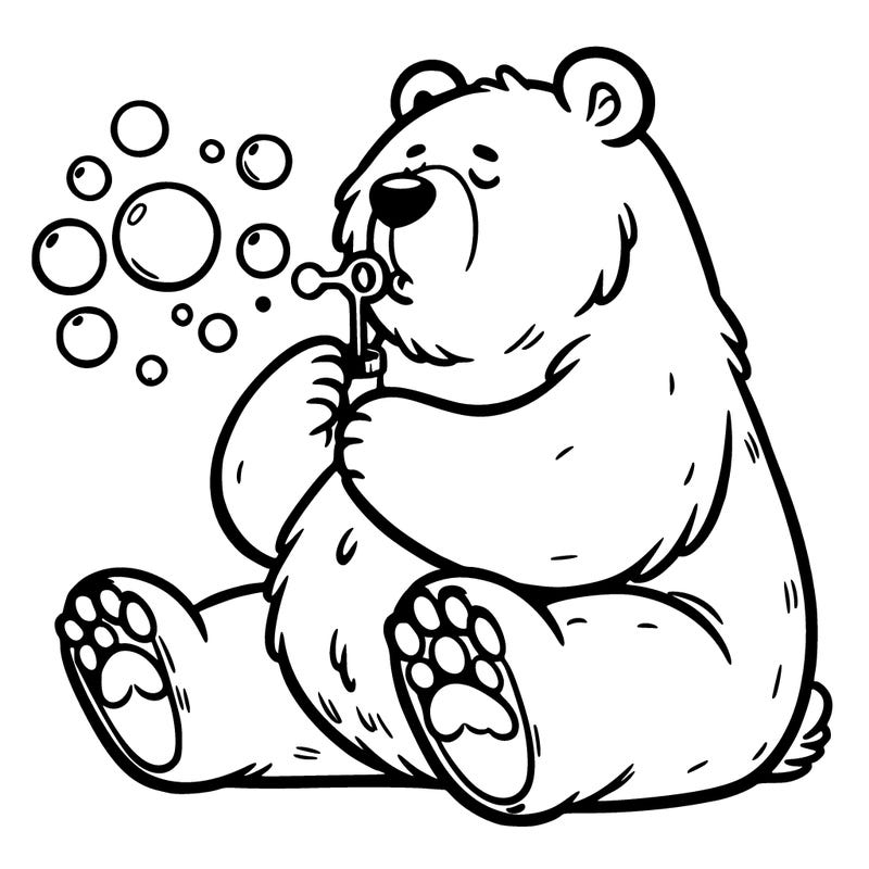 bear blowing bubbles