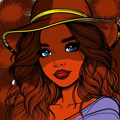 realistic girl with hat