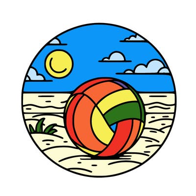 volleyball on a beach