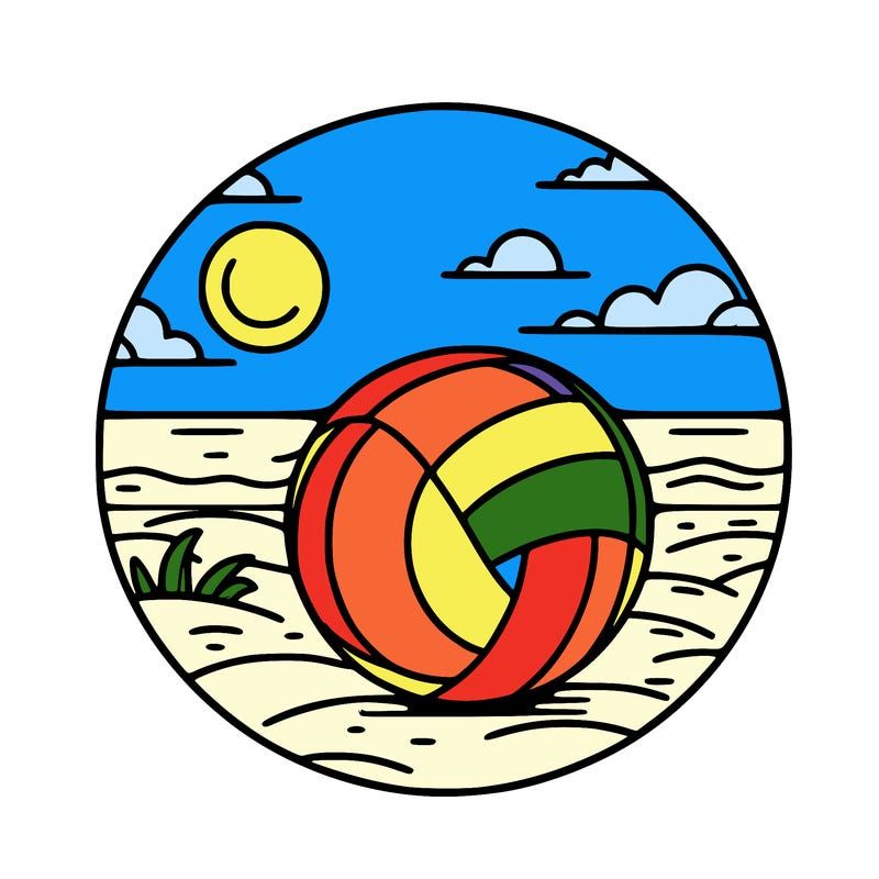 volleyball on a beach