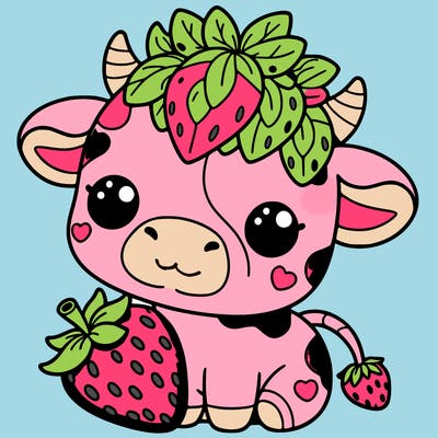 cute strawberry cow
