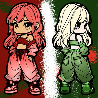 girl in crop top and baggy pants